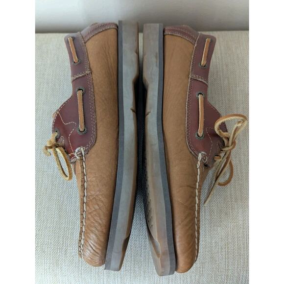 Sperry Top Sider Tan Brown Leather Mens 10.5 M Boat Shoes Nautical Fisherman - Picture 3 of 7